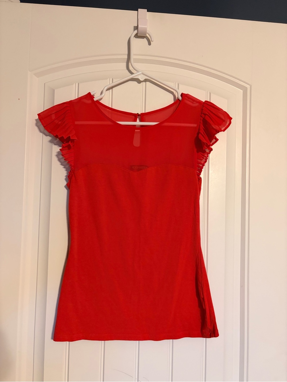 Express Red Flutter Sleeve Camisole Top
